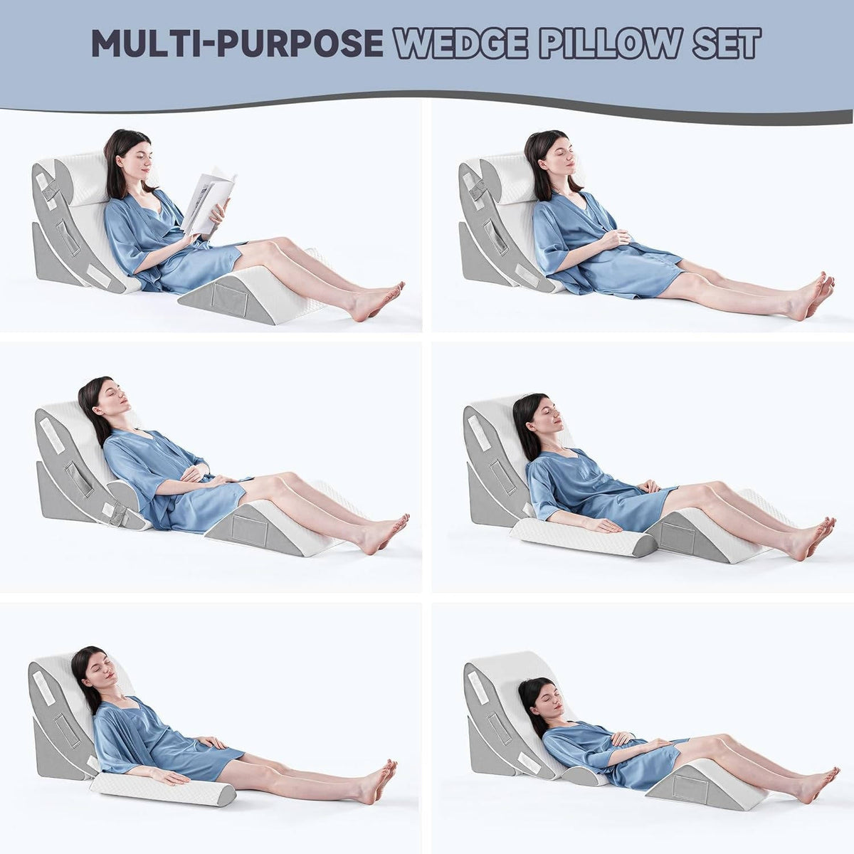 Thermabuild | 4Pcs Orthopedic Bed Wedge Pillow Set