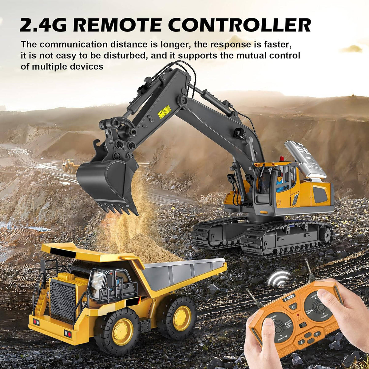 Thermabuild | 4WD Remote Control Excavator Bulldozer Dump