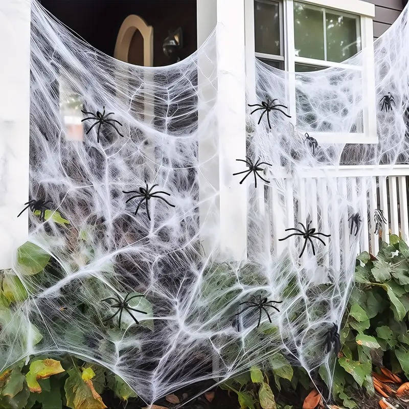 Thermabuild | 200 Sqft Spider Webs Halloween Door Decorations With Fake Spiders