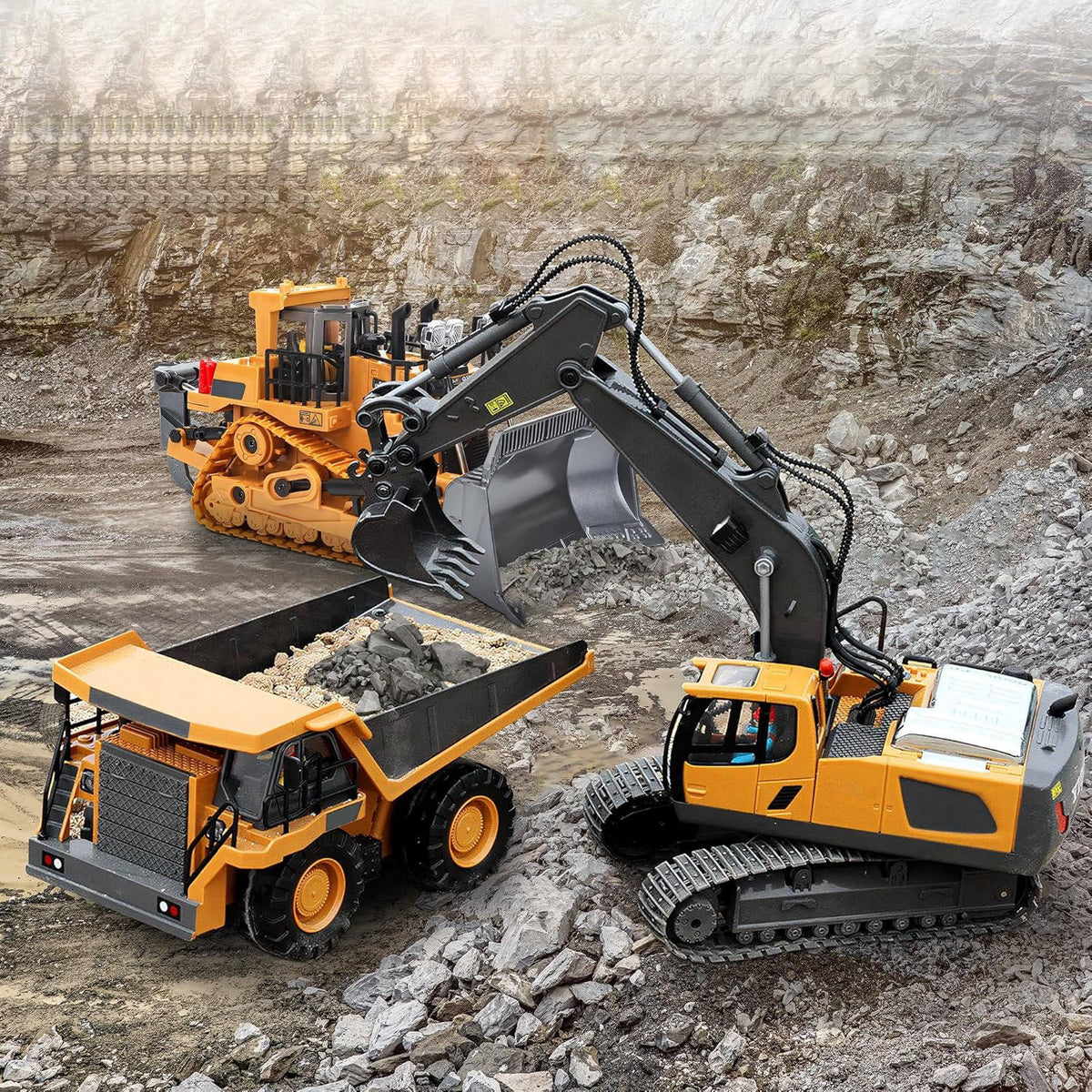 Thermabuild | 4WD Remote Control Excavator Bulldozer Dump