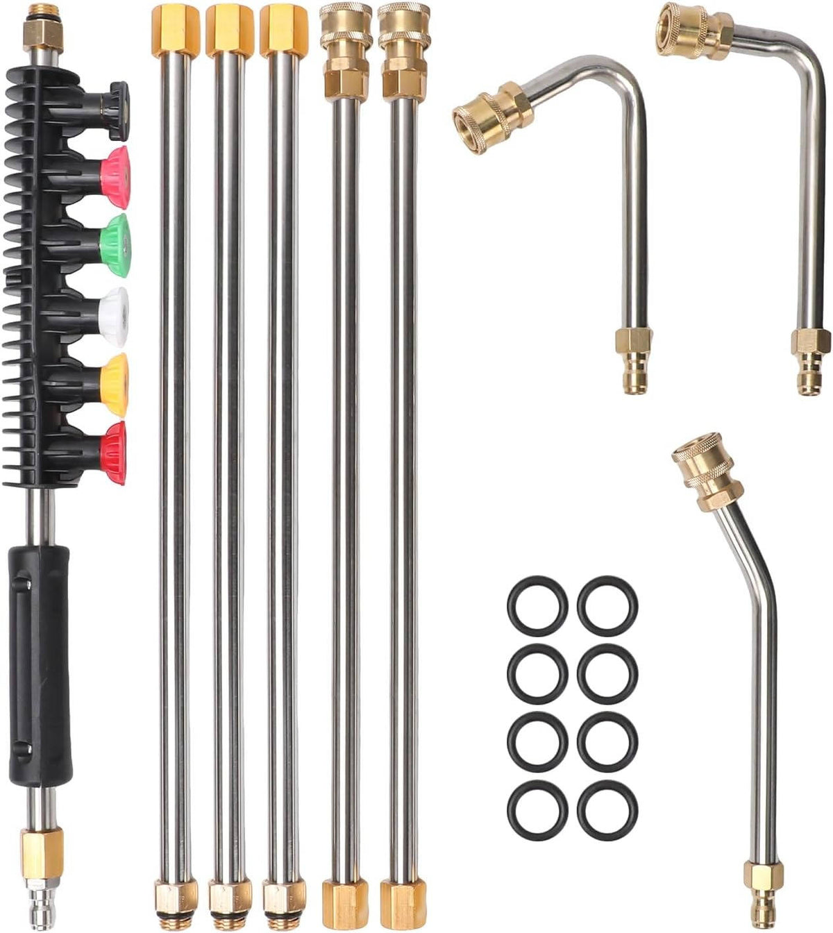 Thermabuild | 4000 PSI Telescoping High Pressure Power Washer Extension Wands For Gutter & Roof Drainage & Walls Cleaning