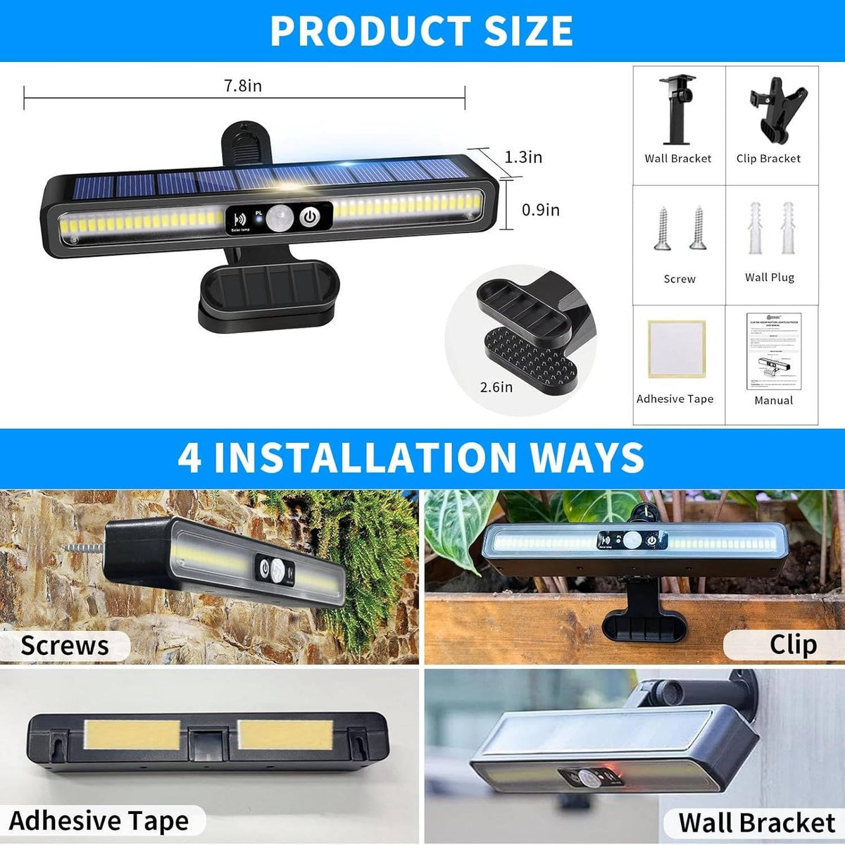 Thermabuild | 2 Set Portable Solar Fence Lights