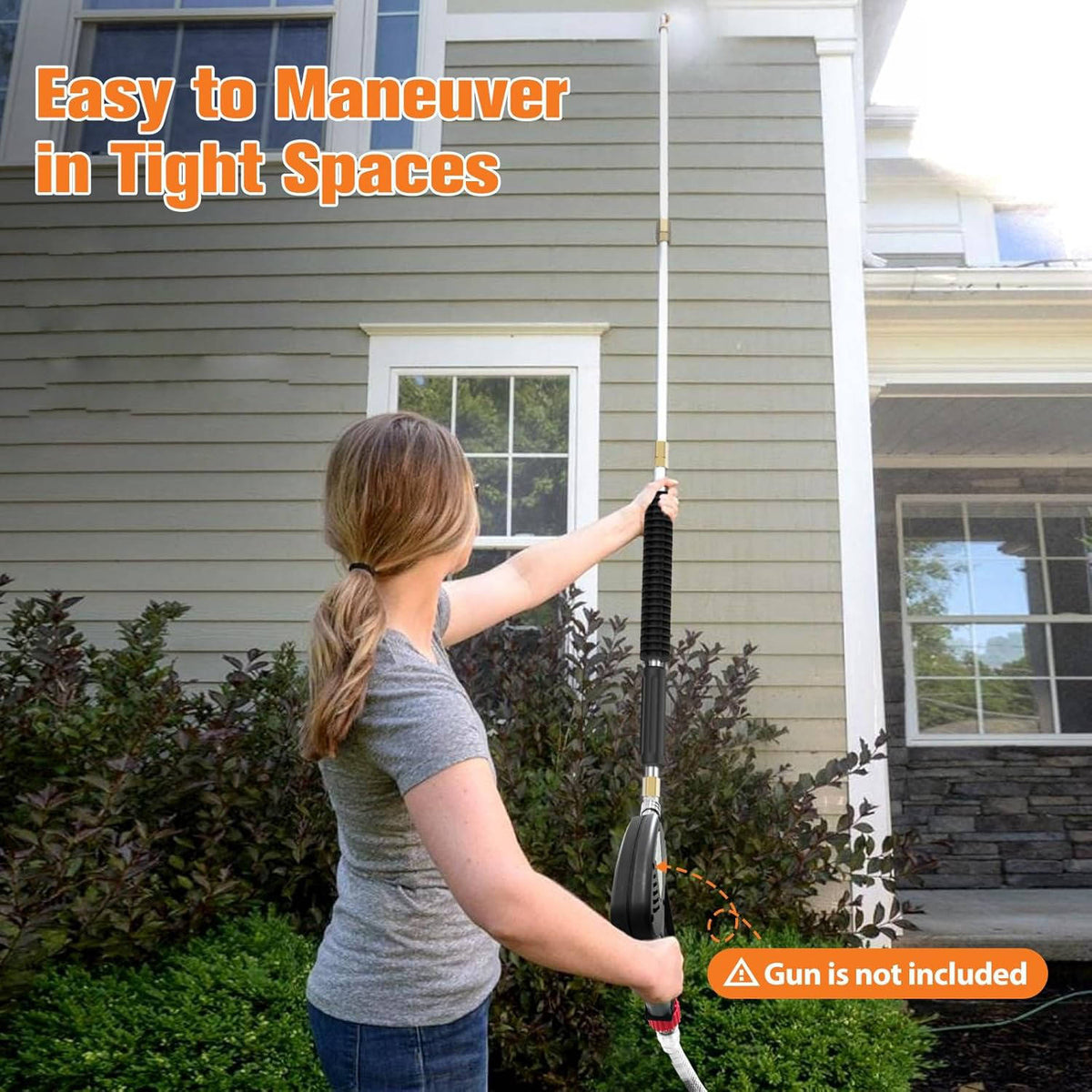 Thermabuild | 4000 PSI Telescoping High Pressure Power Washer Extension Wands For Gutter & Roof Drainage & Walls Cleaning