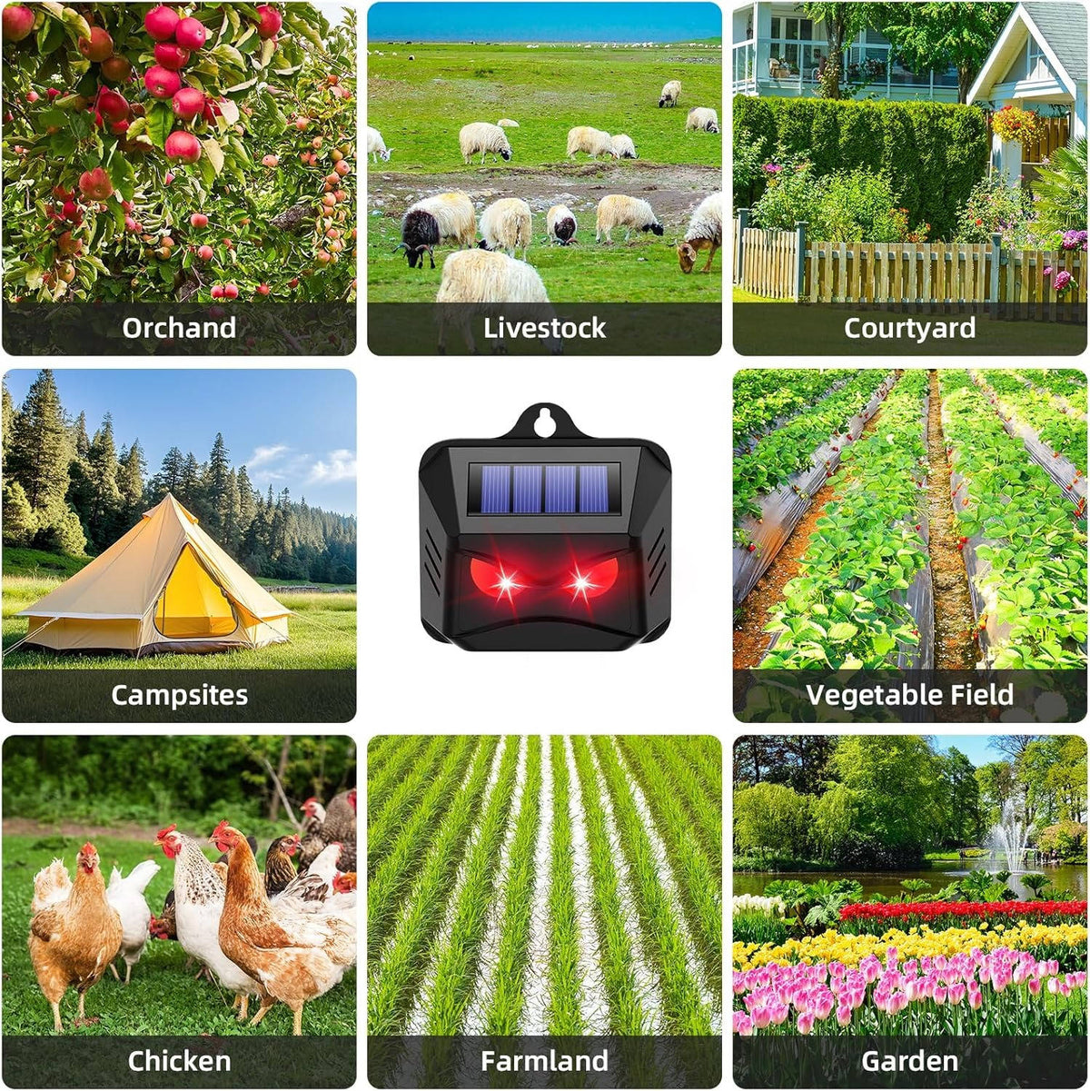 Thermabuild | 2pcs Solar Powered Ultrasonic Animal Repellent