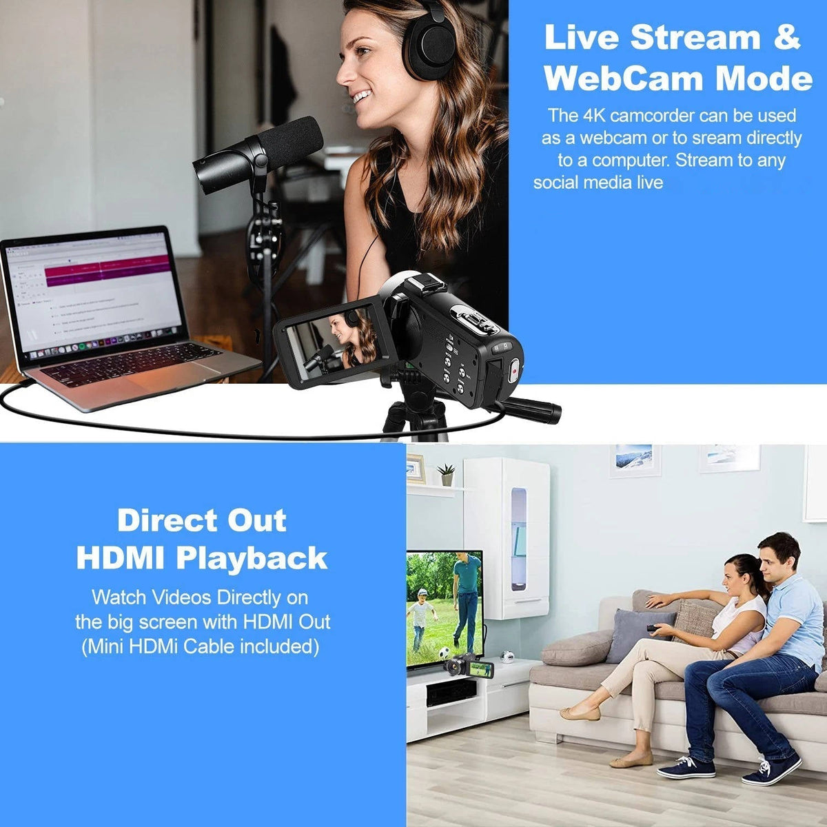 Thermabuild | 4K Video Camera Camcorder YouTube Vlogging WiFi 48MP Camera