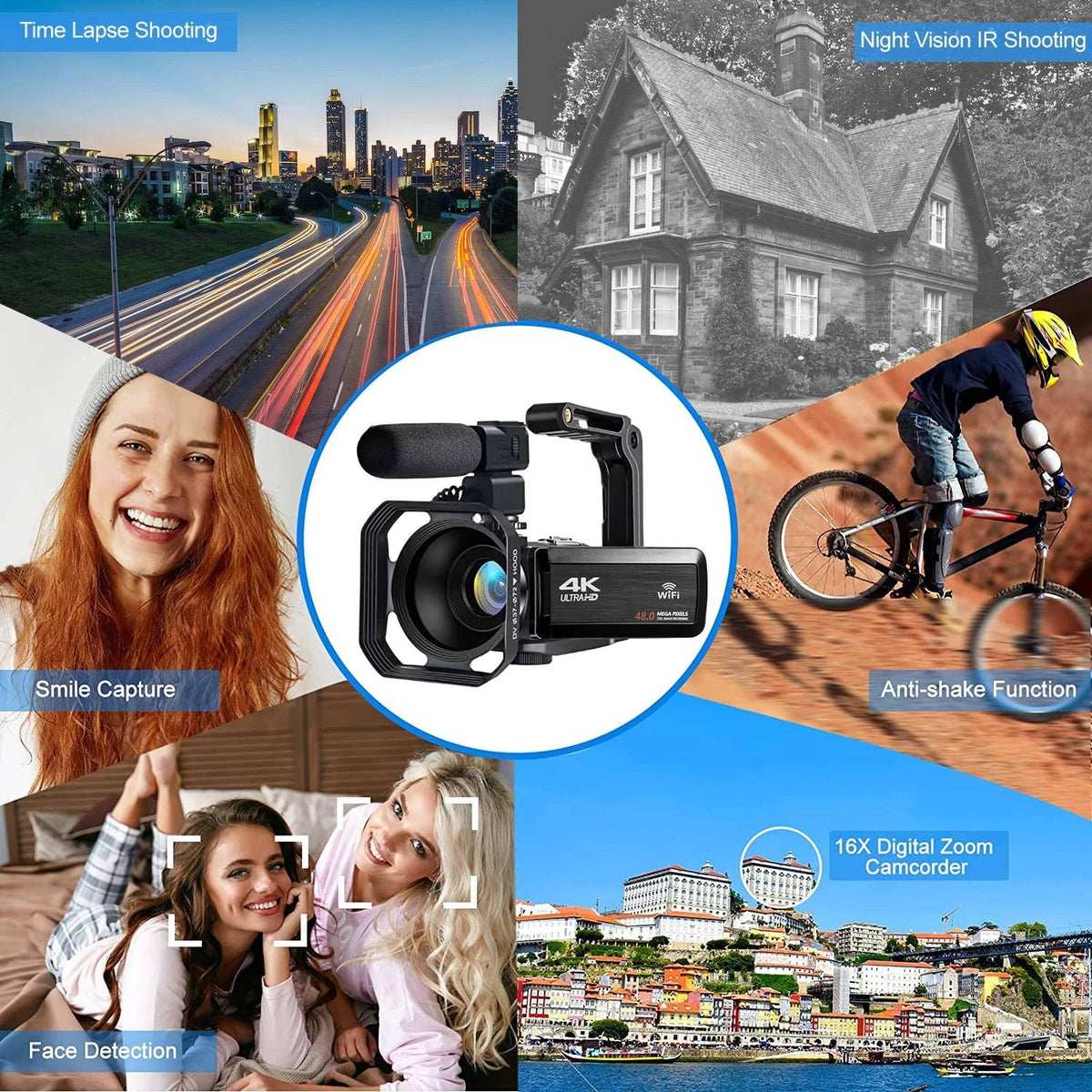Thermabuild | 4K Video Camera Camcorder YouTube Vlogging WiFi 48MP Camera