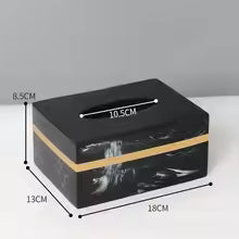 Thermabuild | Elegant Black Marble Accent Tray for Luxury Bathroom Decor