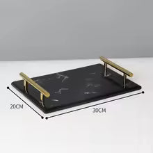 Thermabuild | Elegant Black Marble Accent Tray for Luxury Bathroom Decor