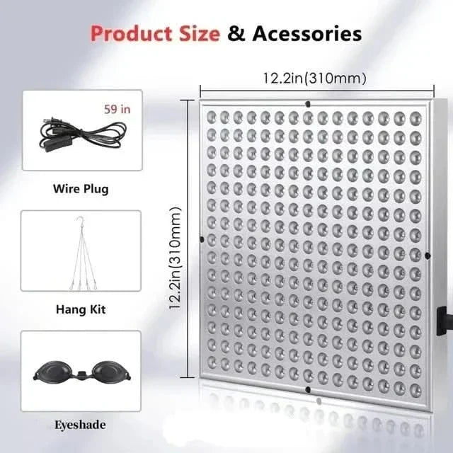 Thermabuild | Infrared Light Therapy Panel – 225 LED Red & Near-Infrared – Skin Rejuvenation, Pain Relief & Relaxation for Home Use