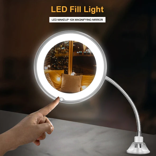 Thermabuild | 10X Magnifying LED Lighted Flexible Mirror