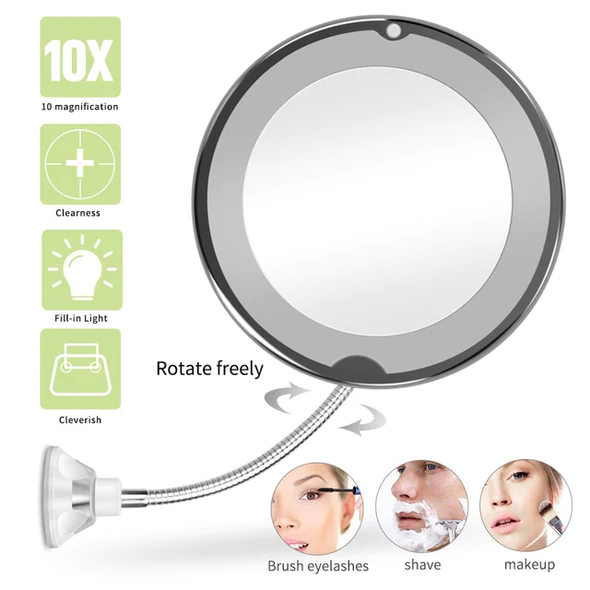 Thermabuild | 10X Magnifying LED Lighted Flexible Mirror
