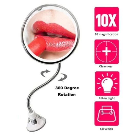 Thermabuild | 10X Magnifying LED Lighted Flexible Mirror