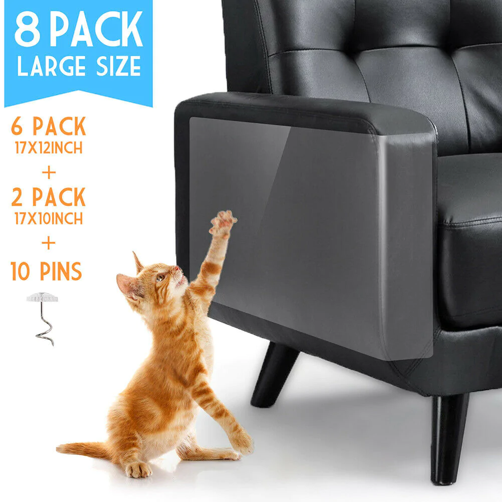 Thermabuild | 8PC Cat Scratch Furniture Protector Guards Anti-Scratch Couch Protector Pads