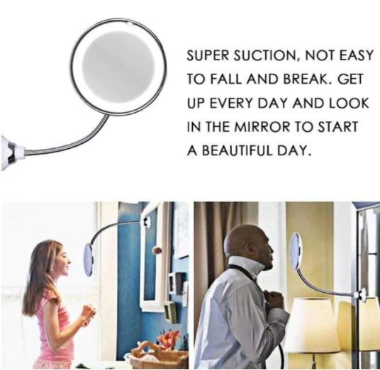 Thermabuild | 10X Magnifying LED Lighted Flexible Mirror