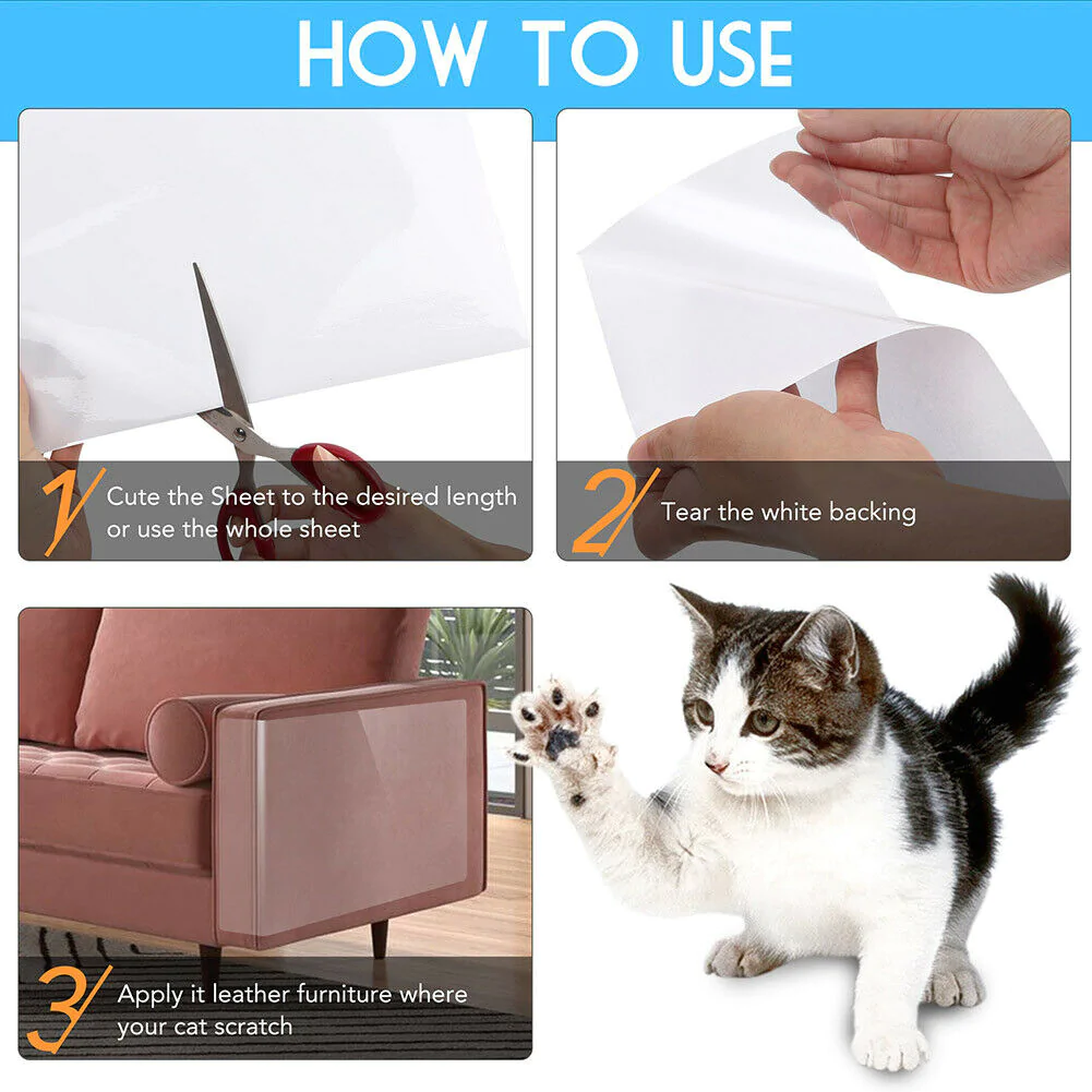 Thermabuild | 8PC Cat Scratch Furniture Protector Guards Anti-Scratch Couch Protector Pads