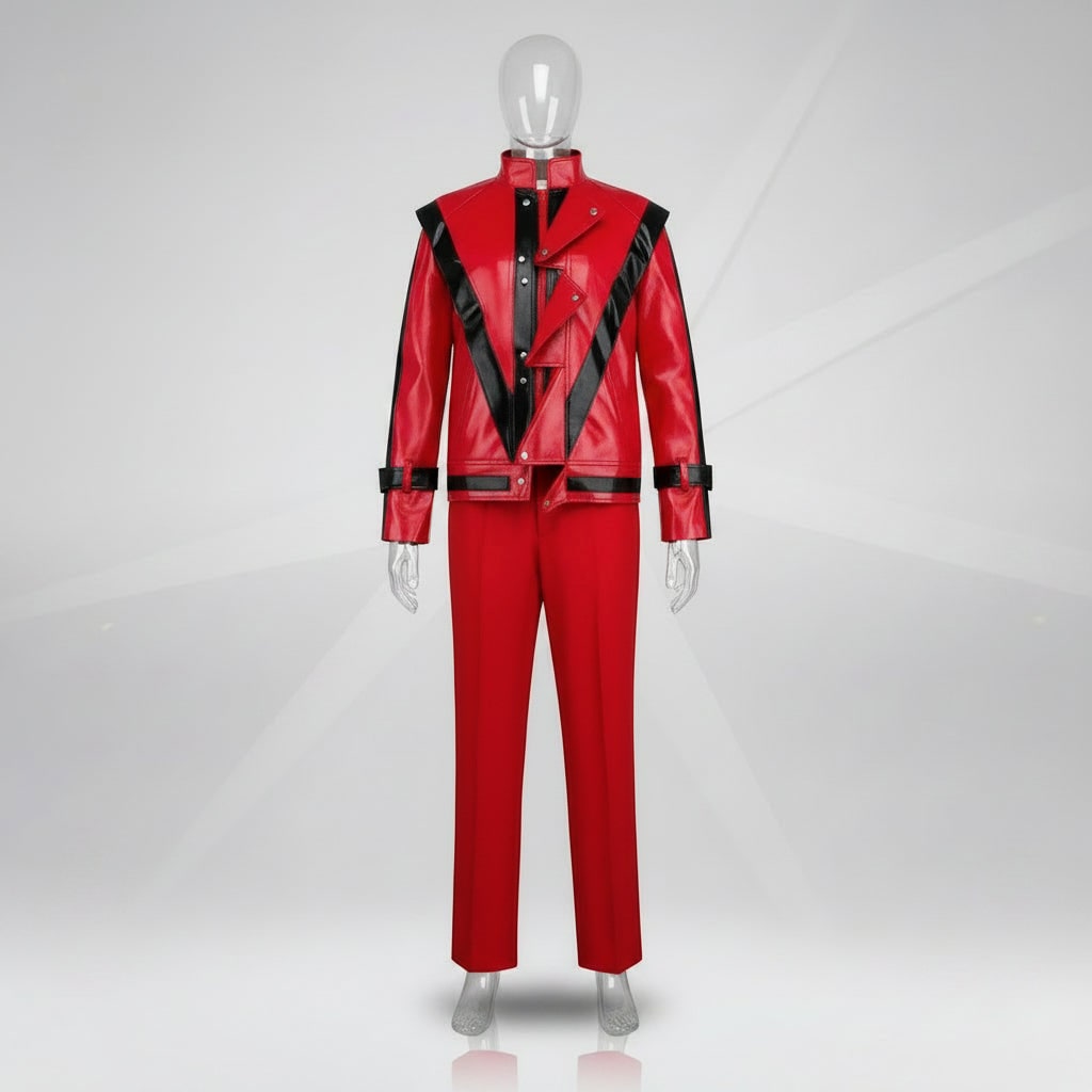 Thermabuild | Kids' Halloween Thriller Cosplay Costume Faux Leather Jacket and Pants Two Piece Set for Party