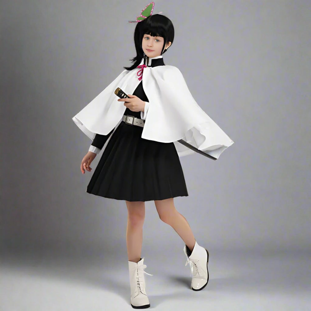 Thermabuild | Kids' Halloween Anime Cosplay Costume and Outfit Set with Kimono Haori Jacket and Wide Leg Wraps