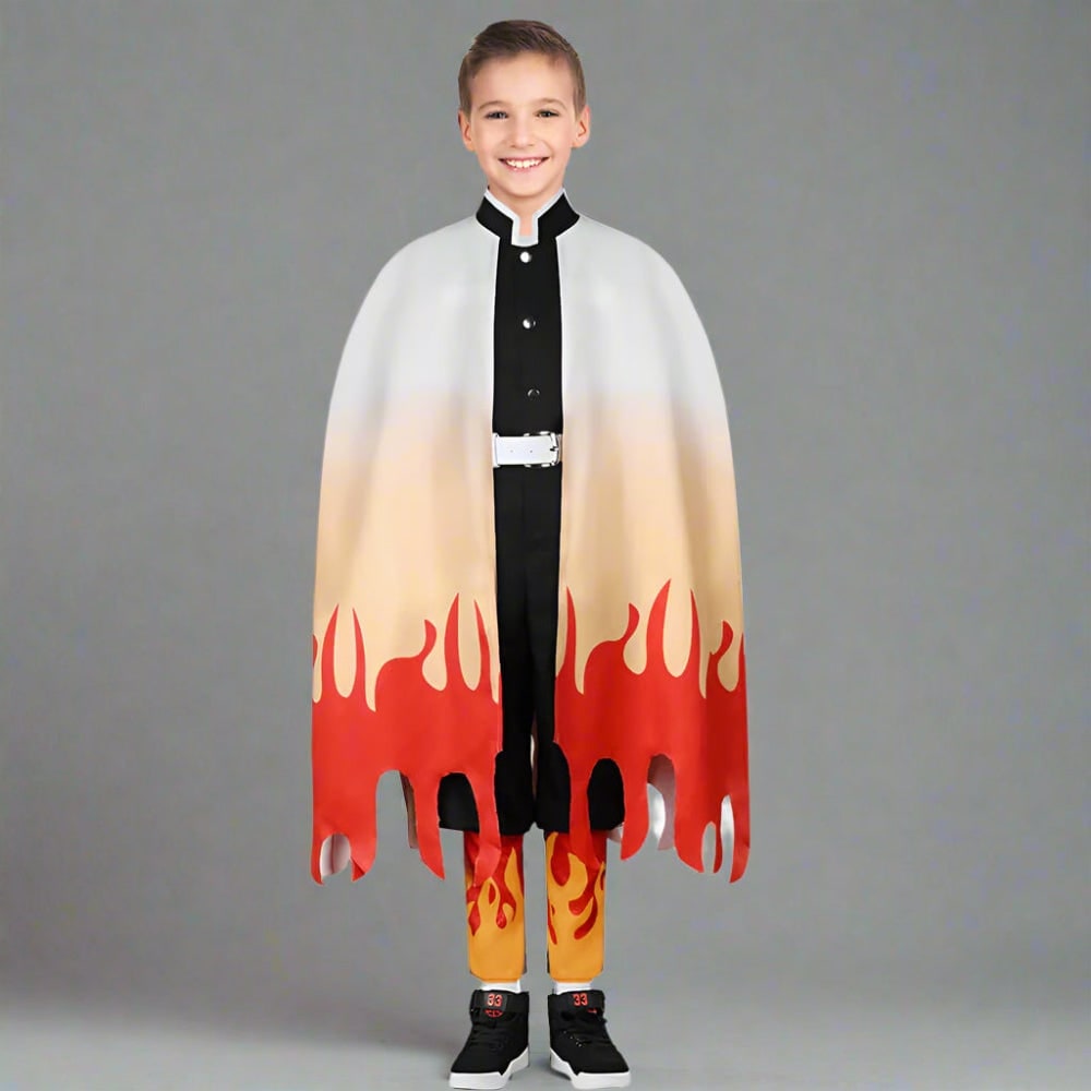 Thermabuild | Kids' Halloween Anime Cosplay Costume and Outfit Set with Kimono Haori Jacket and Wide Leg Wraps