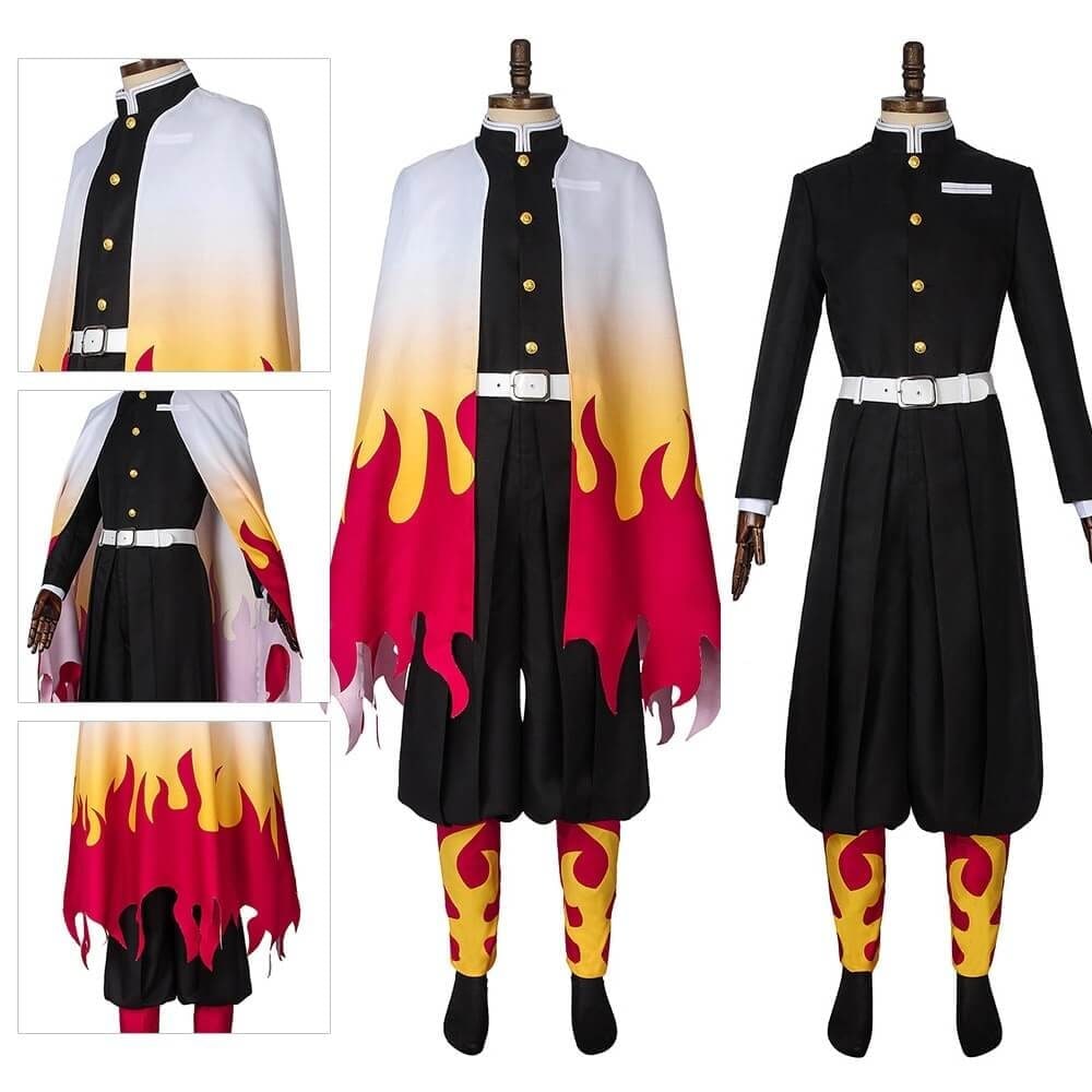 Thermabuild | Kids' Halloween Anime Cosplay Costume and Outfit Set with Kimono Haori Jacket and Wide Leg Wraps