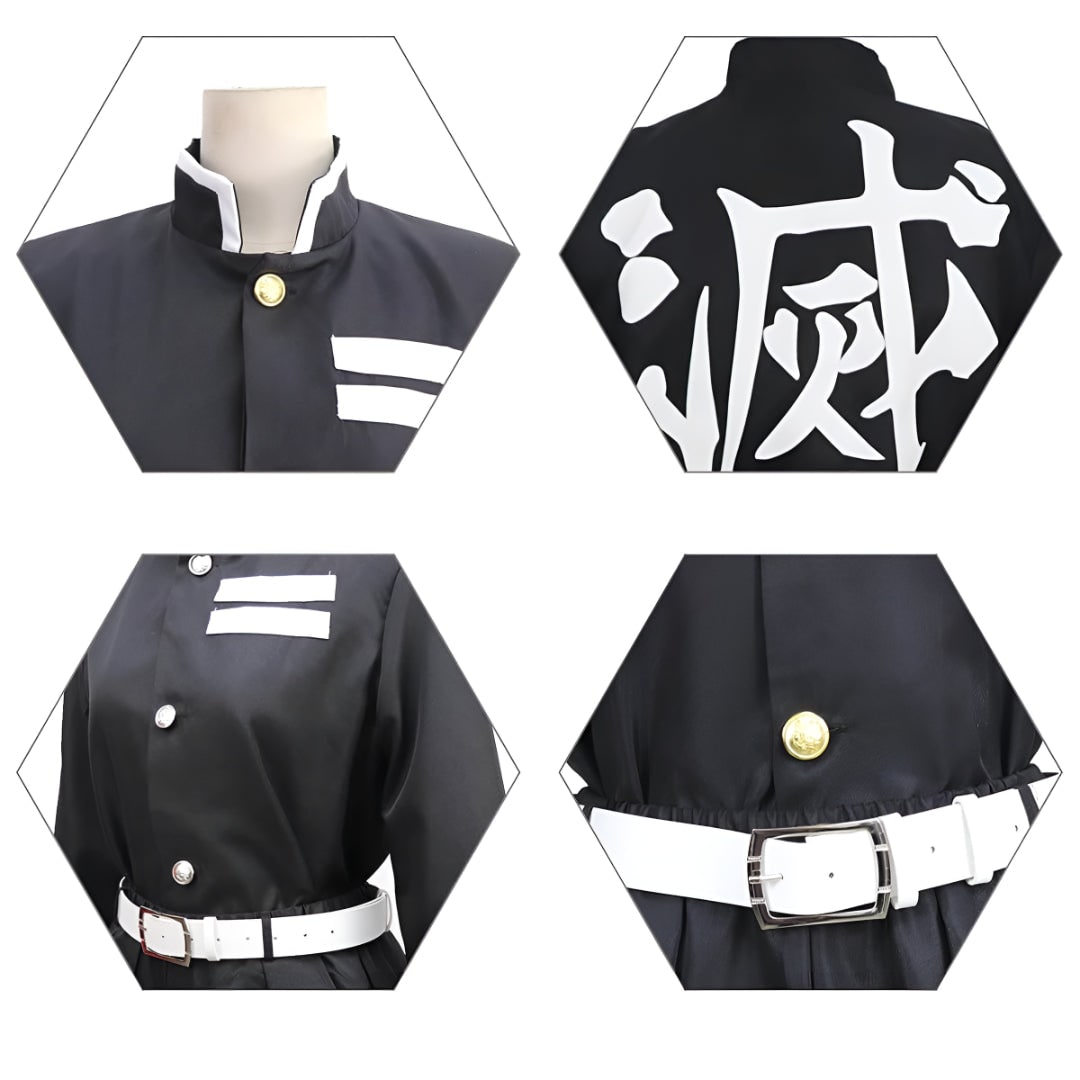 Thermabuild | Kids' Halloween Anime Cosplay Costume and Outfits with Flame Pattern Cape Jacket and Leg Wraps