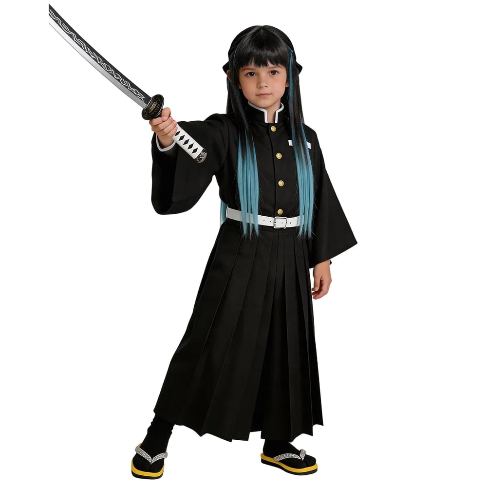 Thermabuild | Kids' Halloween Anime Cosplay Costume with High Collar Jacket Wide-Leg Pants and Gold Buttons