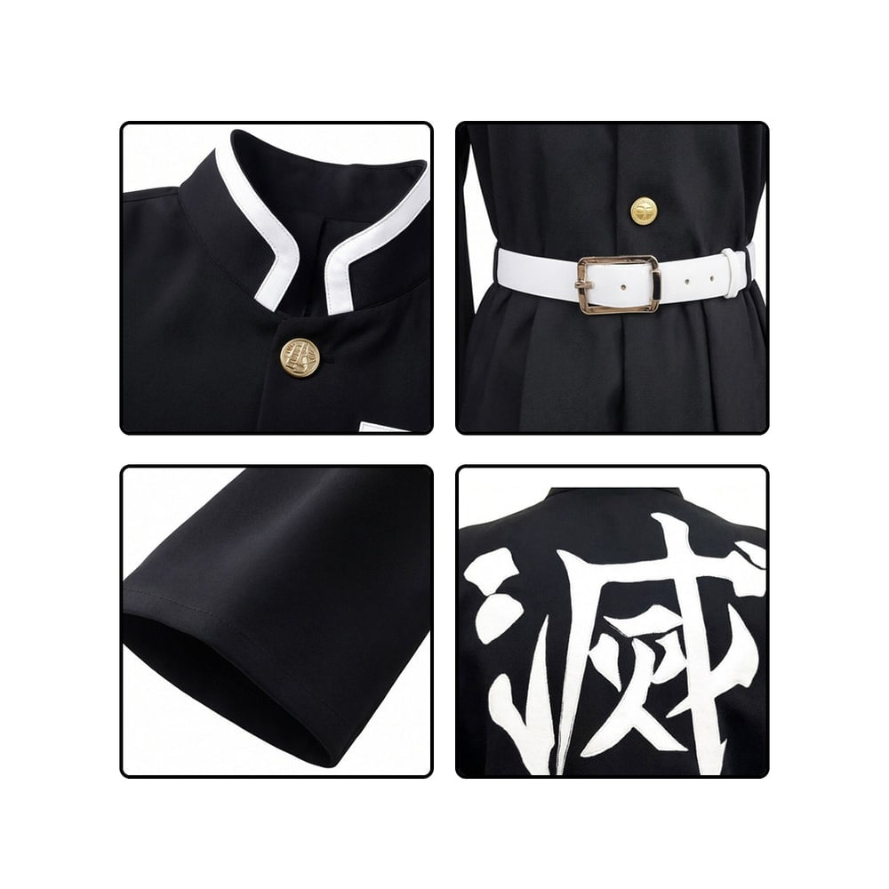 Thermabuild | Kids' Halloween Anime Cosplay Costume with High Collar Jacket Wide-Leg Pants and Gold Buttons
