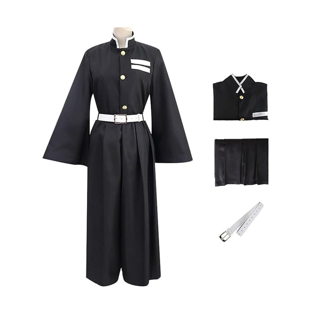 Thermabuild | Kids' Halloween Anime Cosplay Costume with High Collar Jacket Wide-Leg Pants and Gold Buttons