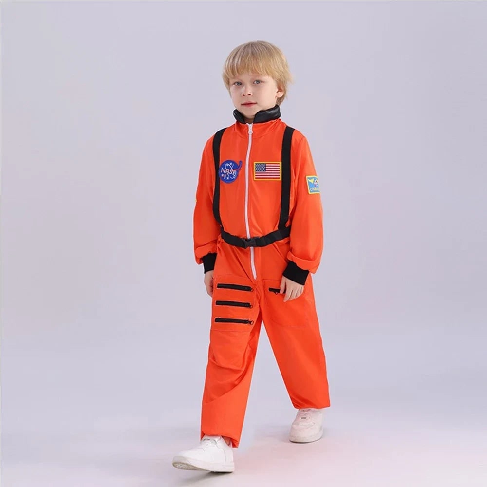 Thermabuild | Kids' Halloween Astronaut Costume Suit Patches Full Jumpsuit for Space Explorer Party