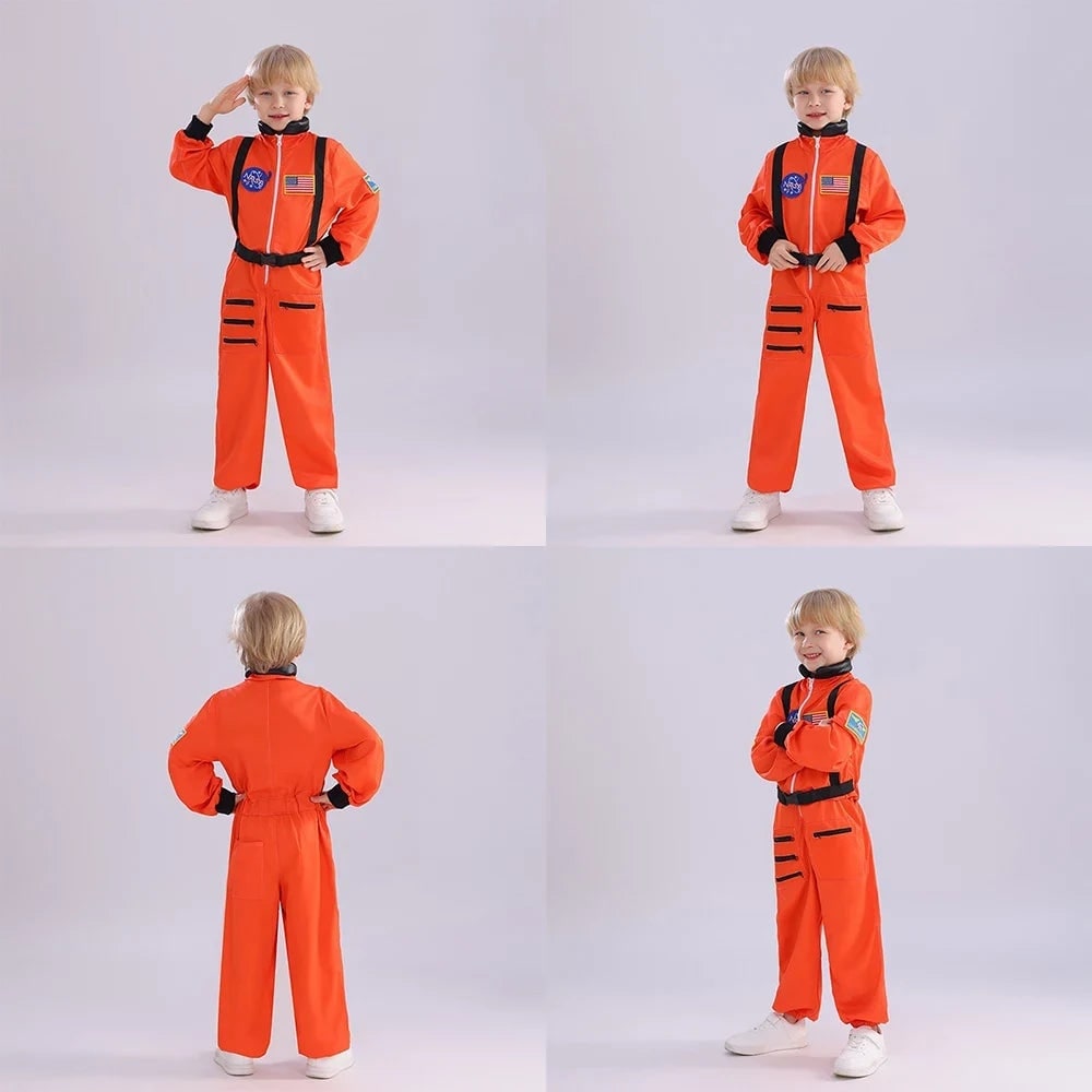 Thermabuild | Kids' Halloween Astronaut Costume Suit Patches Full Jumpsuit for Space Explorer Party
