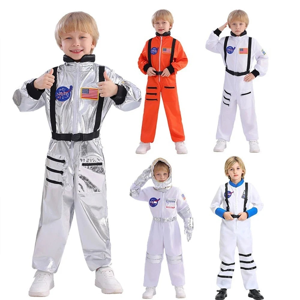 Thermabuild | Kids' Halloween Astronaut Costume Suit Patches Full Jumpsuit for Space Explorer Party