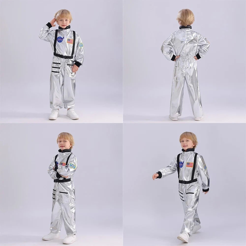 Thermabuild | Kids' Halloween Astronaut Costume Suit Patches Full Jumpsuit for Space Explorer Party