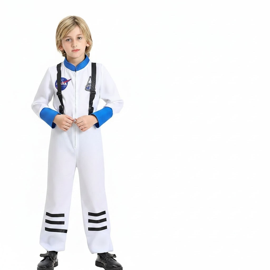 Thermabuild | Kids' Halloween Astronaut Costume Suit Patches Full Jumpsuit for Space Explorer Party