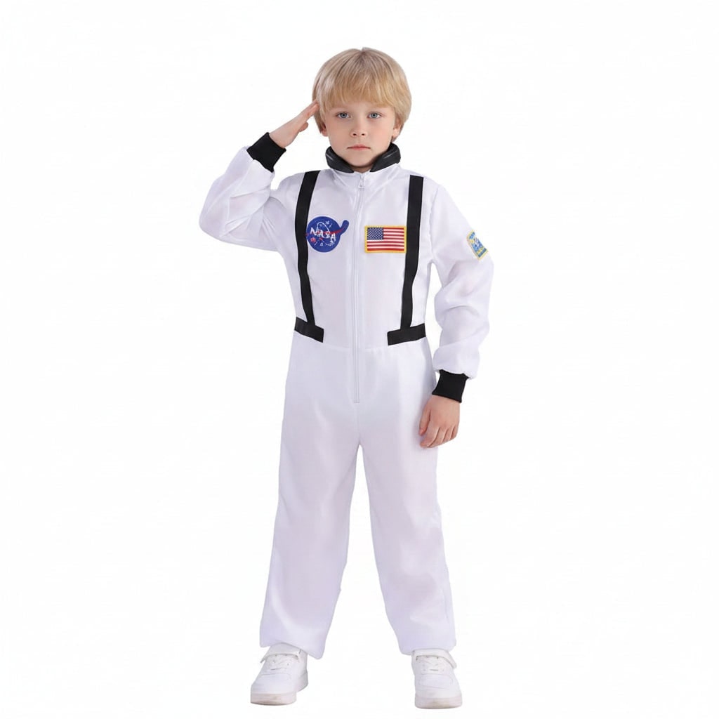 Thermabuild | Kids' Halloween Astronaut Costume Suit Patches Full Jumpsuit for Space Explorer Party