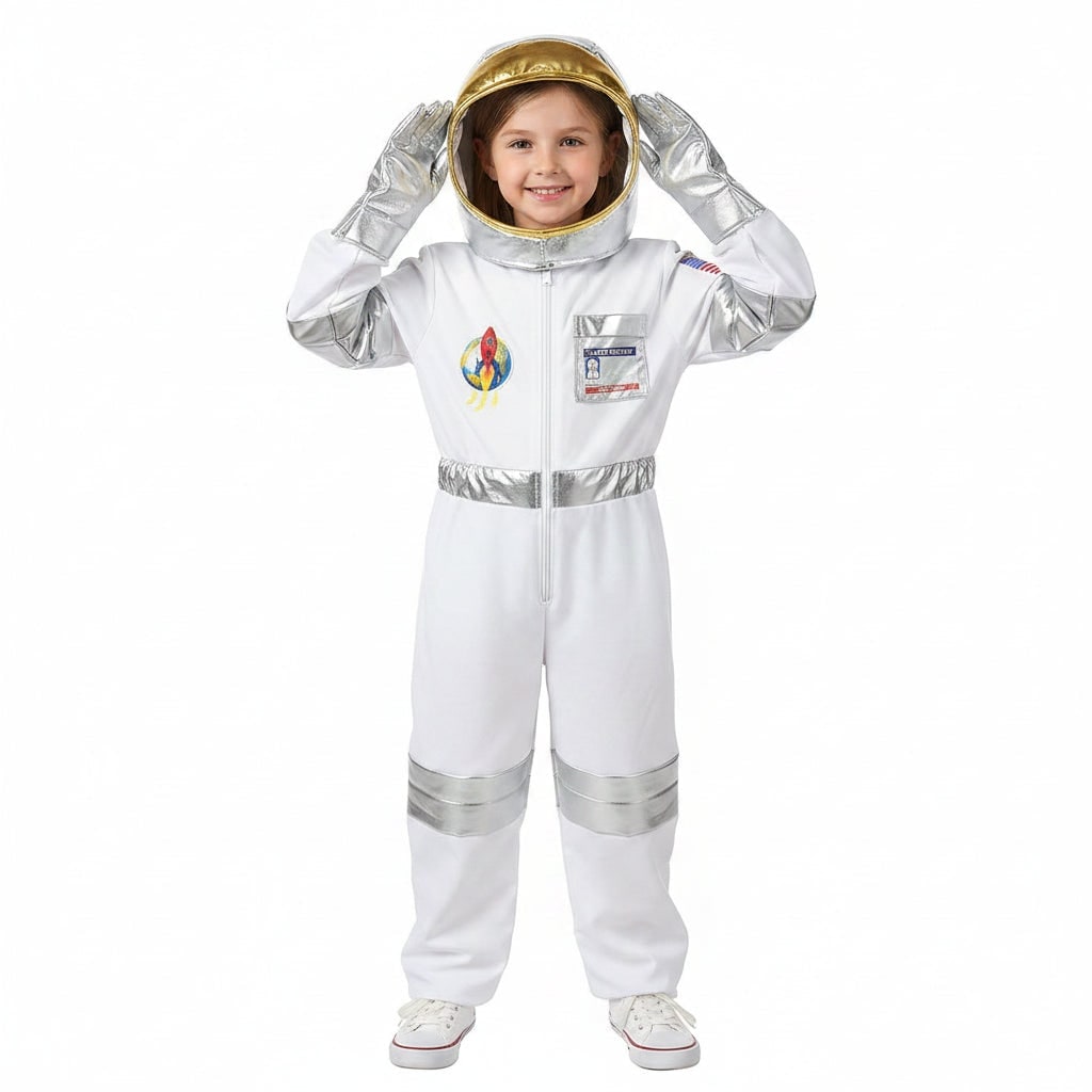 Thermabuild | Kids' Halloween Astronaut Costume Suit with Helmet and Gloves for Space Explorer Role Play