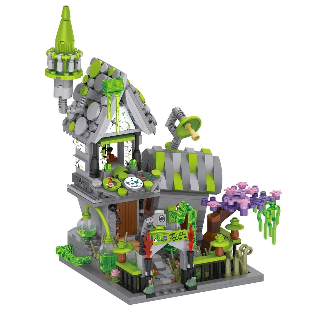 Thermabuild | Kids' Halloween Building Blocks Magnetic Tiles Toy Set with Pumpkin House and Spooky Figures
