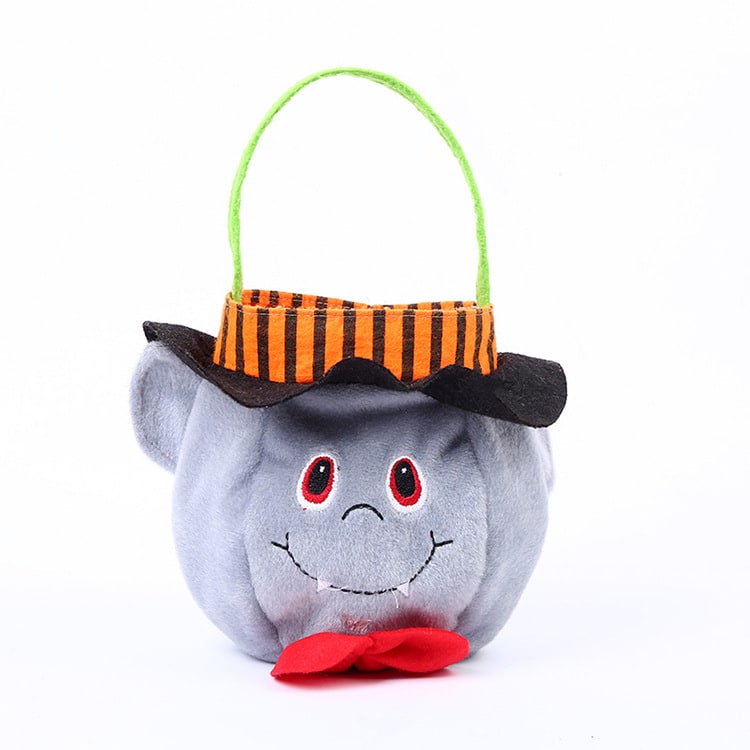 Thermabuild | Kids' Halloween Candy Bag and Trick or Treat with Plush Velour Character Design and Felt Handle