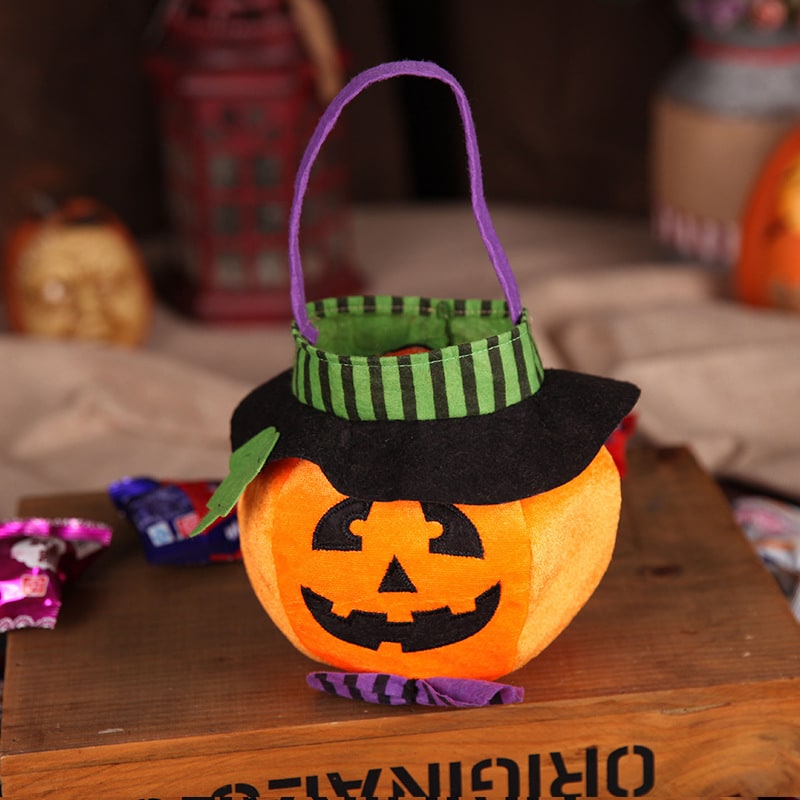 Thermabuild | Kids' Halloween Candy Bag and Trick or Treat with Plush Velour Character Design and Felt Handle
