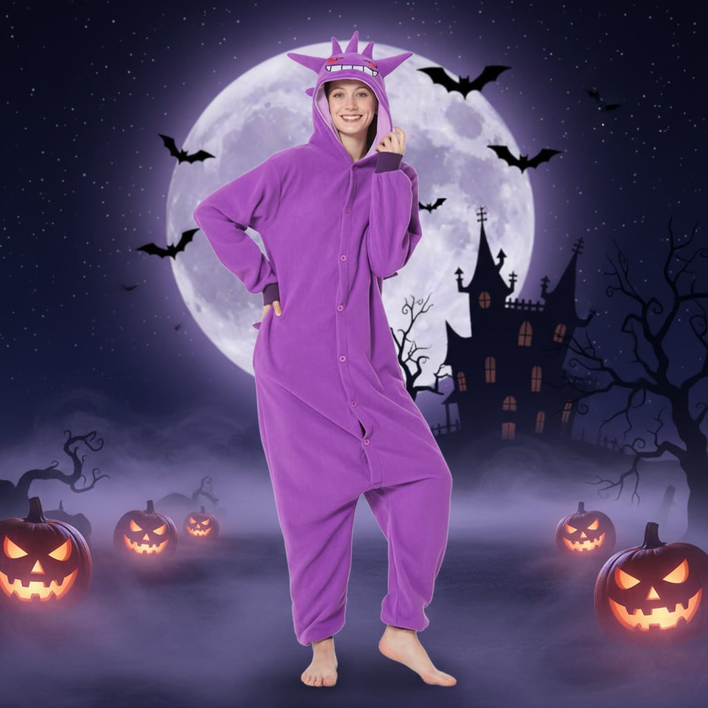 Thermabuild | Kids' Halloween Christmas Onesie Pajamas with Character Hood and Fleece for Xmas Party