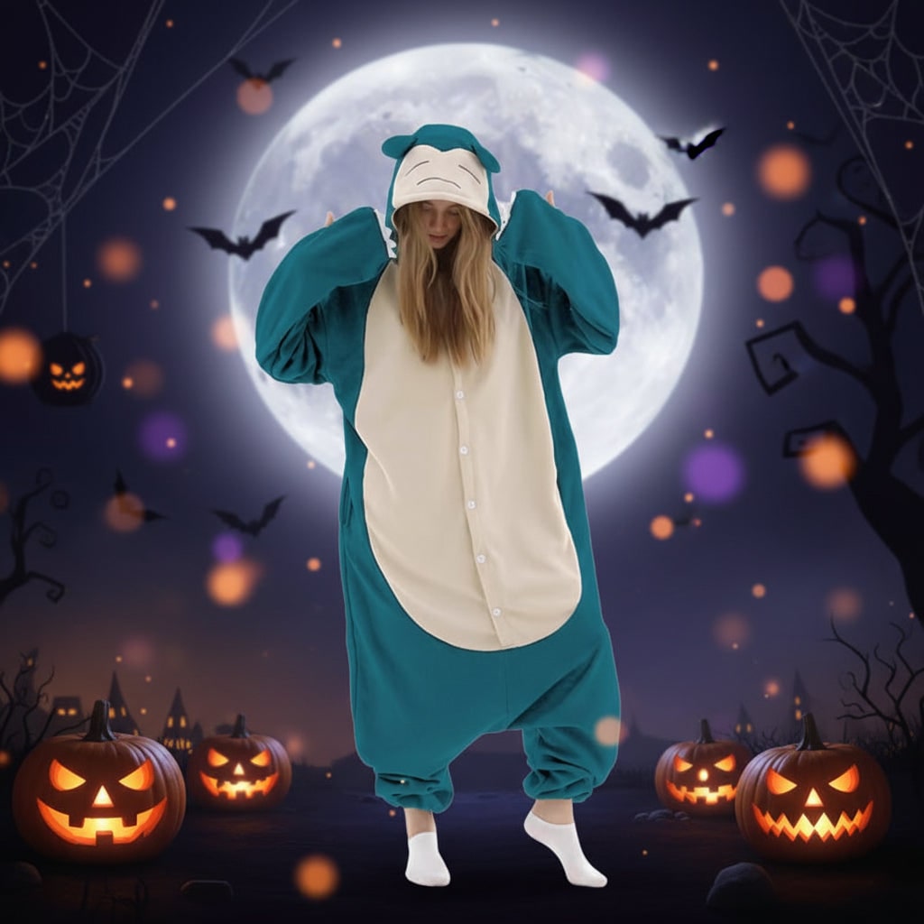 Thermabuild | Kids' Halloween Christmas Onesie Pajamas with Character Hood and Fleece for Xmas Party