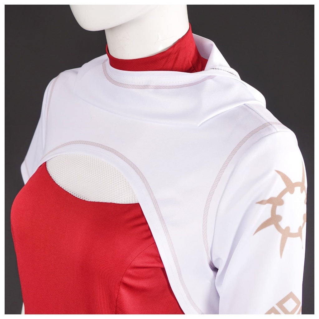 Thermabuild | Kids' Halloween Cosplay Anime Costume with Red High-Neck Top Pleated Skirt Synthetic