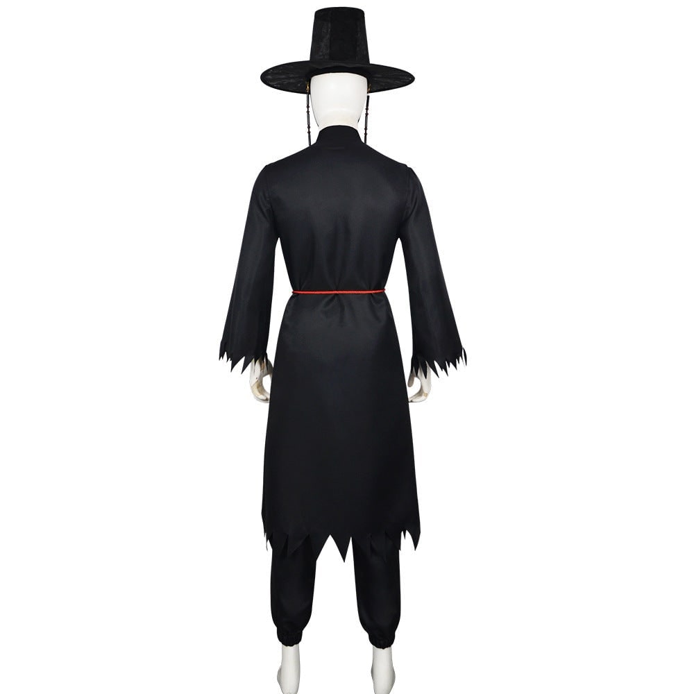 Thermabuild | Kids' Halloween Cosplay Costume Korean Traditional Hanbok with Hat Accessories and Silver Chain Details