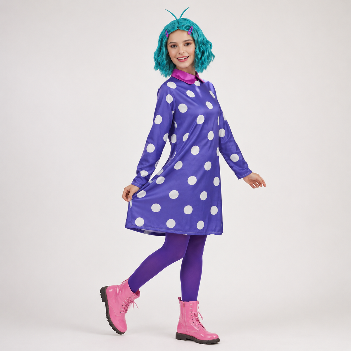 Thermabuild | Kids' Halloween Cosplay Costume Polka Dot Dress with and Tights for Party and Themed Events