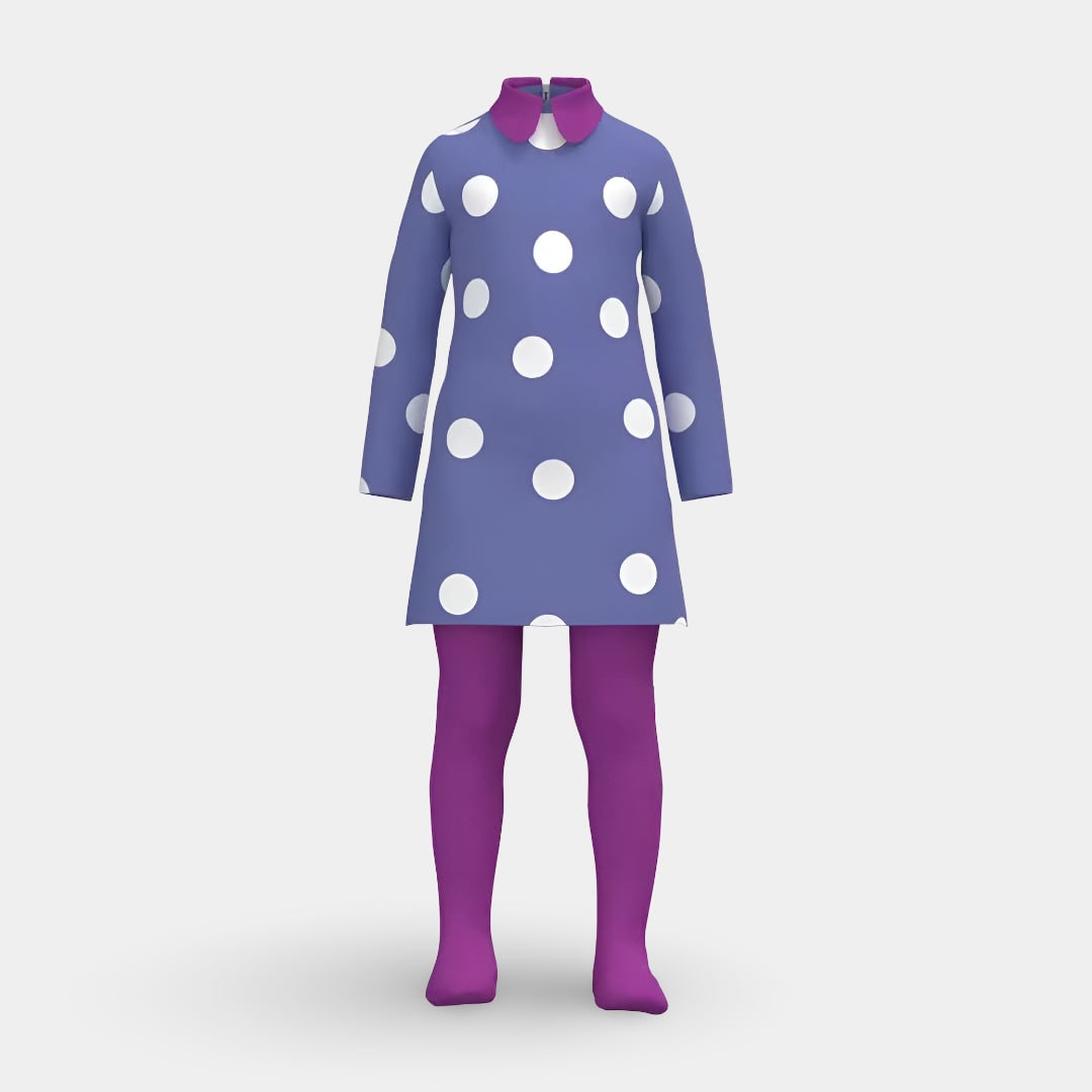 Thermabuild | Kids' Halloween Cosplay Costume Polka Dot Dress with and Tights for Party and Themed Events
