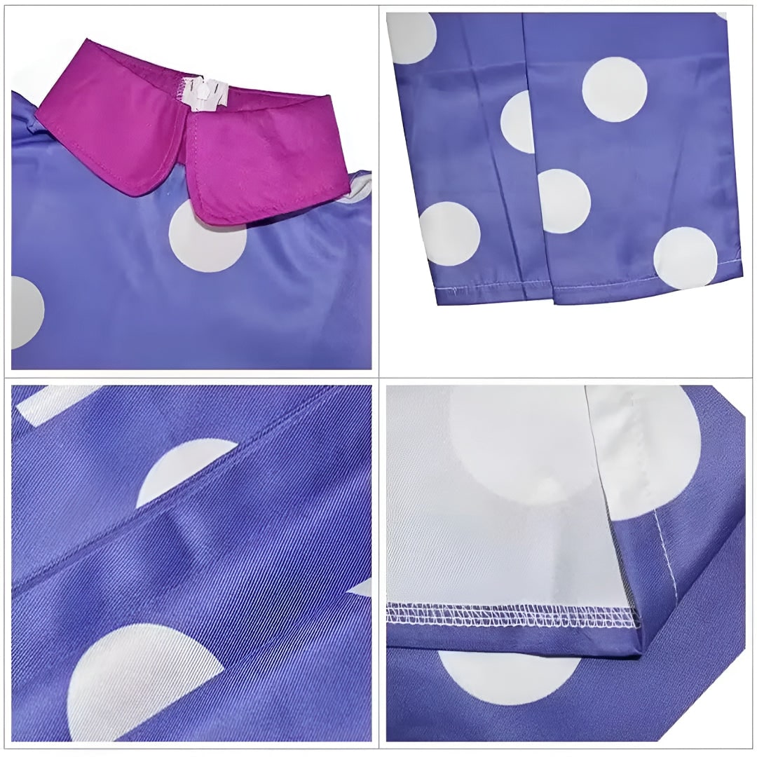 Thermabuild | Kids' Halloween Cosplay Costume Polka Dot Dress with and Tights for Party and Themed Events