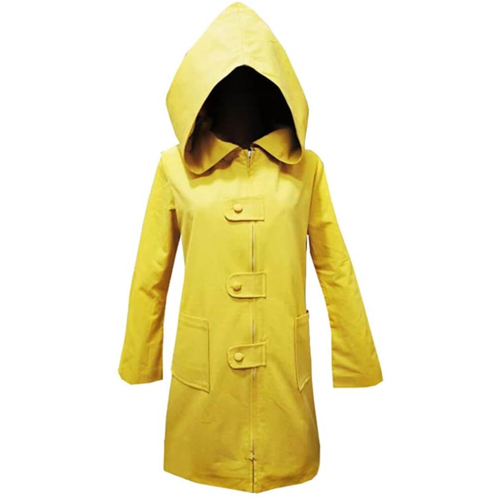 Thermabuild | Kids' Halloween Cosplay Costume Yellow Raincoat Jacket with Hooded Design and Front Zipper Closure