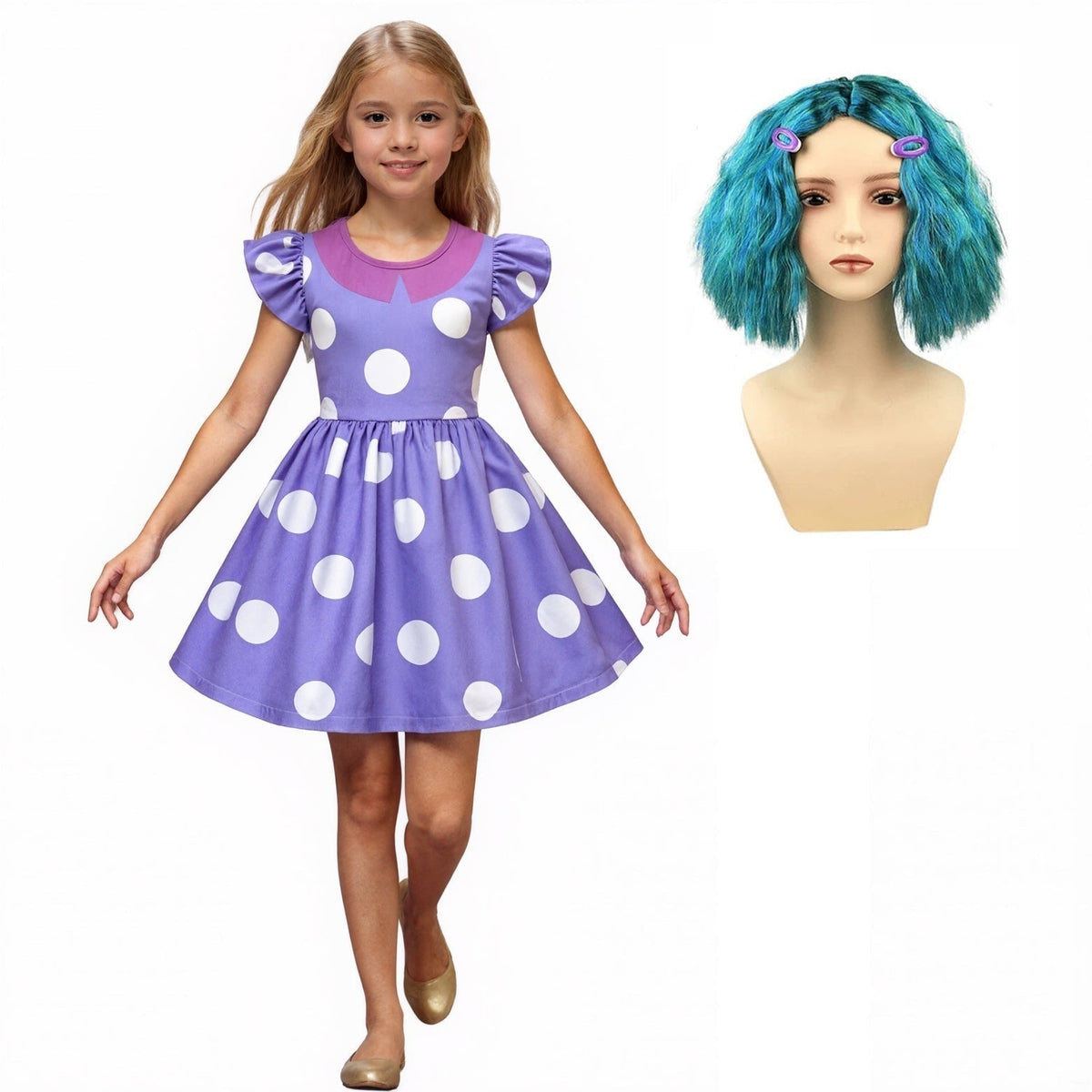 Thermabuild | Kids' Halloween Costumes for Princess Polka Dot Ruffle Dress Pirate
