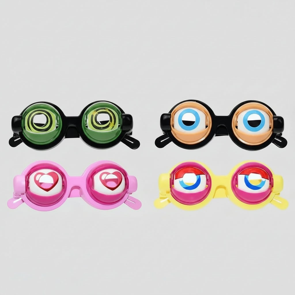 Thermabuild | Kids' Halloween Crazy Eyes Glasses Novelty Prank Toy with Moving Eyelids for Party Fun