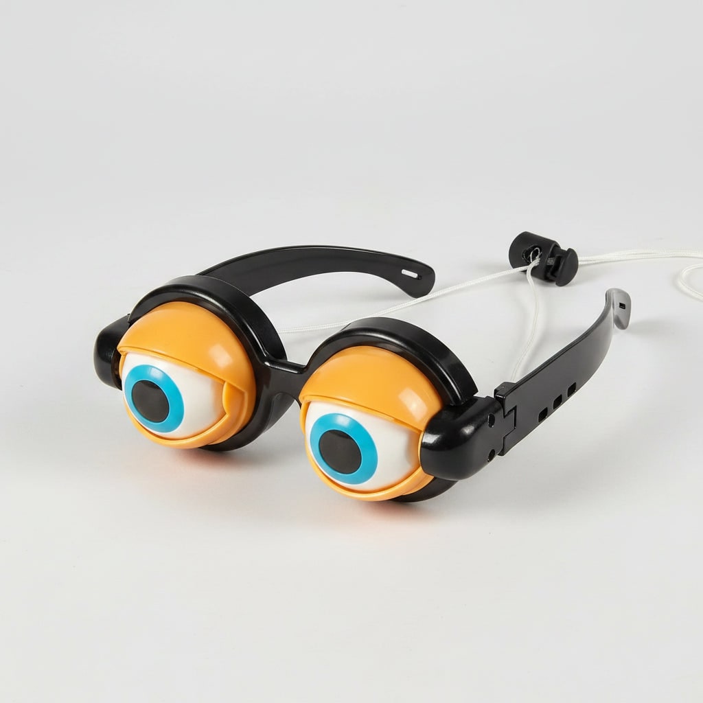 Thermabuild | Kids' Halloween Crazy Eyes Glasses Novelty Prank Toy with Moving Eyelids for Party Fun