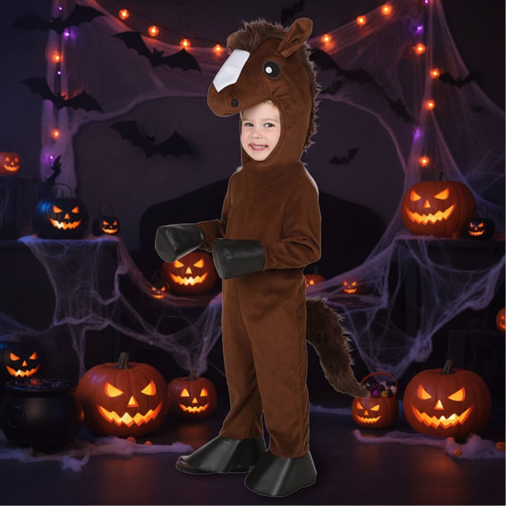 Thermabuild | Kids' Halloween Dinosaur Pirate Vampire Animal Costume with Plush Fleece Hood Mittens and Shoe Covers