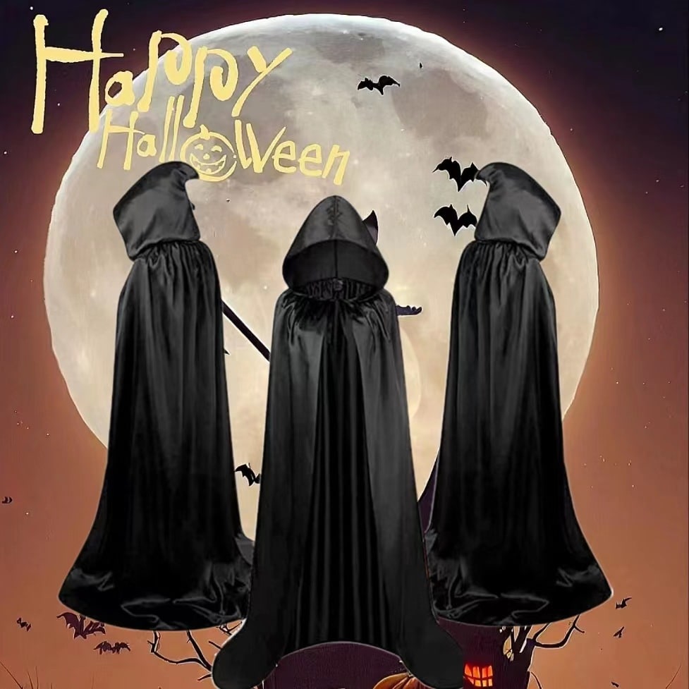 Thermabuild | Kids' Halloween Hooded Cloak with Hood and Tie Closure for Costume Party With Red Cape